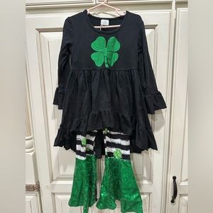 Sparkle in Pink St. Patrick’s Day outfit for girls. Size XL or 6T.